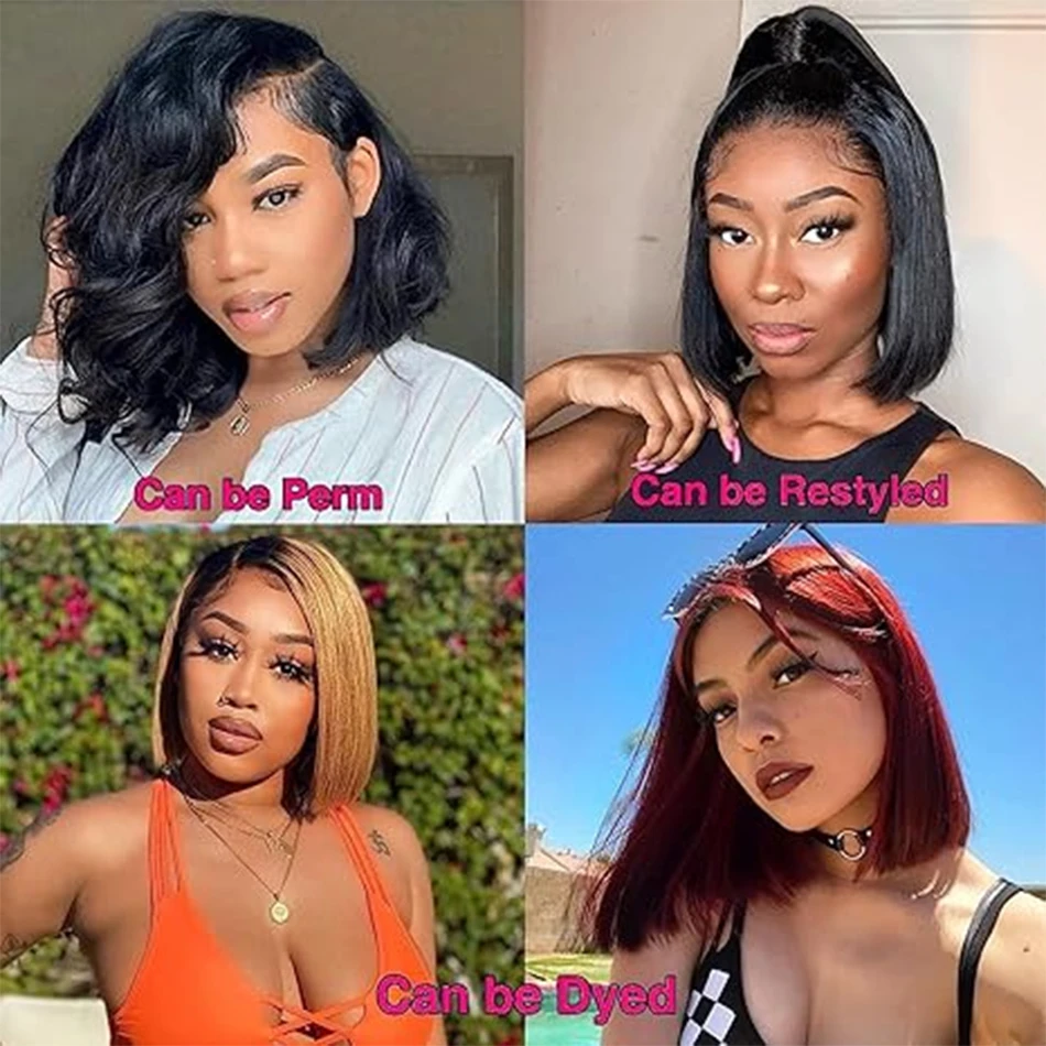 Straight Bundles 100% Human Hair Natural Color Sew In Weaves Short Human Hair Bundles Deal Bob Wig Style Extensiónes De Cabello - 5