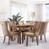 Velvet Dining Chair Set of 6, High Back Side Chair, Modern Upholstered High End Tufted Side Chair with Button Back Loop 1