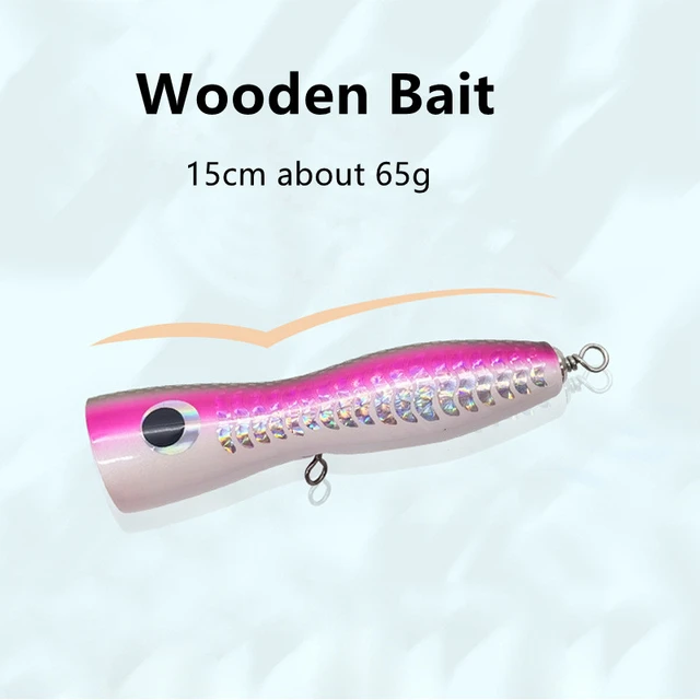 HYSBOY Tuna Wooden Popper Trolling Bait Boat Fishing Lure 17cm 65g