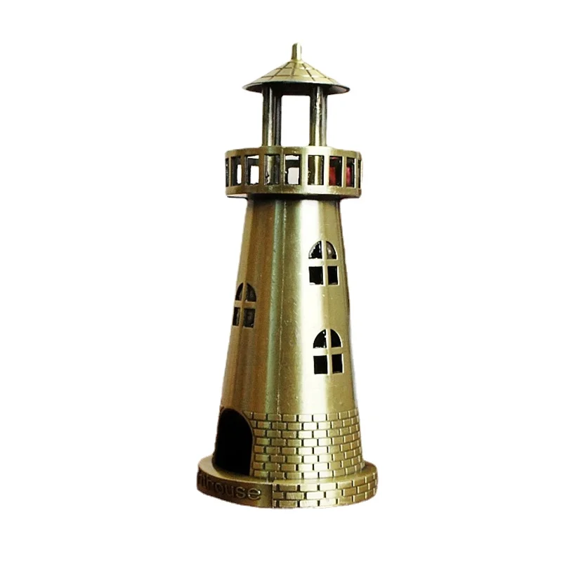 

Creative Alloy Lighthouse Model Ornaments Metal Crafts Home Decoration Accessories Modern Architecture Model Miniature Figurine