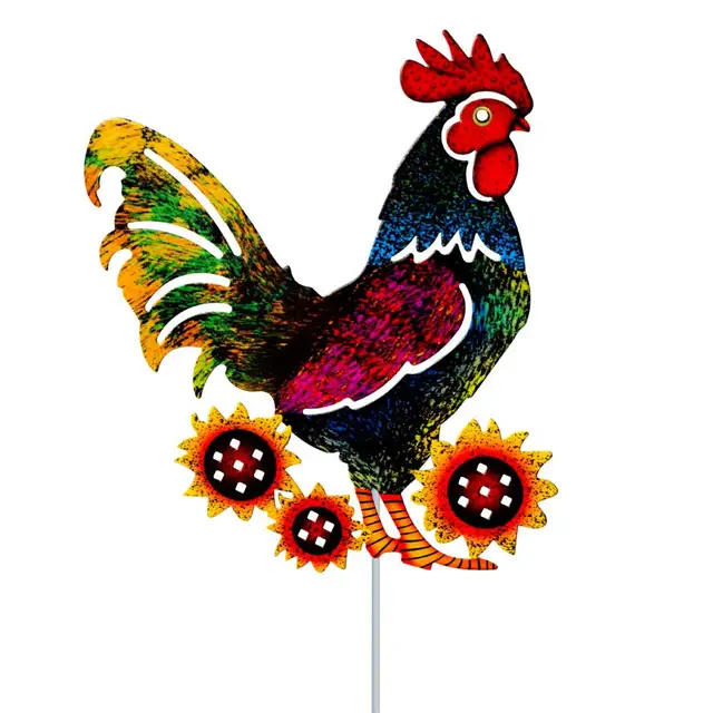 Kakas Szobrászat Reális Állandó Állati Kerti Dekoráció Rozsdamentes Terasz Hátsó Udvar Faragott Vas Csirke Gyep Dísz - Image 3