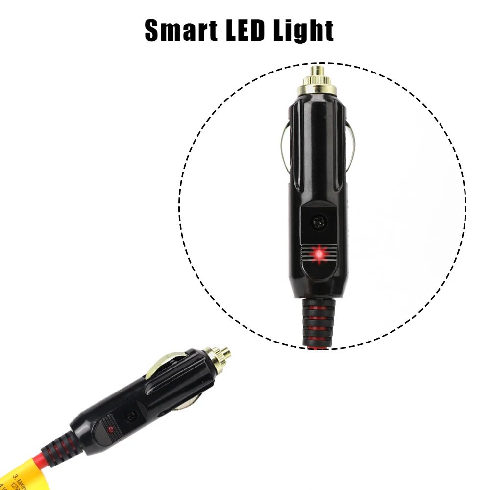 With 15A Fuse 3.6 M Socket Auto Charger Cable Female Socket Plug Car C-igarette Lighter Extension Cord 12V 24V 4