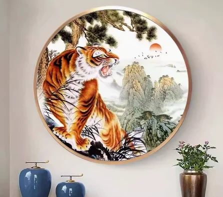 Purely handmade cross-stitch Tiger Weather
