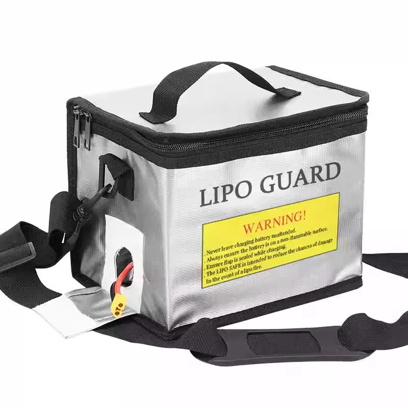 Lipo Battery Safety Bag Portable Explosion-proof Fireproof Storage Bag With Safe Guard 215*145*165mm Size For RC Drone Batteries 5