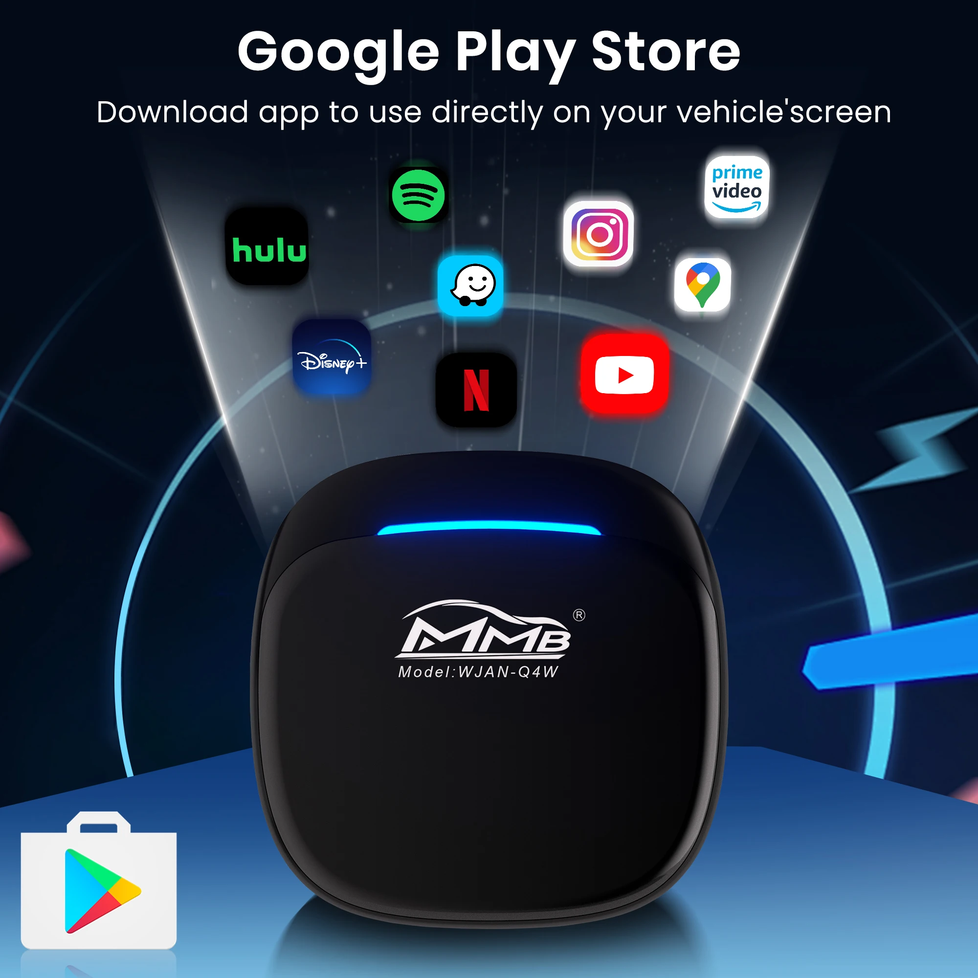 MMB CarPlay AI Box 8+128G Qualcomm 6125 8 ھ ȵ̵ 13  CarPlay ȵ̵ ڵ (WiFi 4G SIM TF ī  )