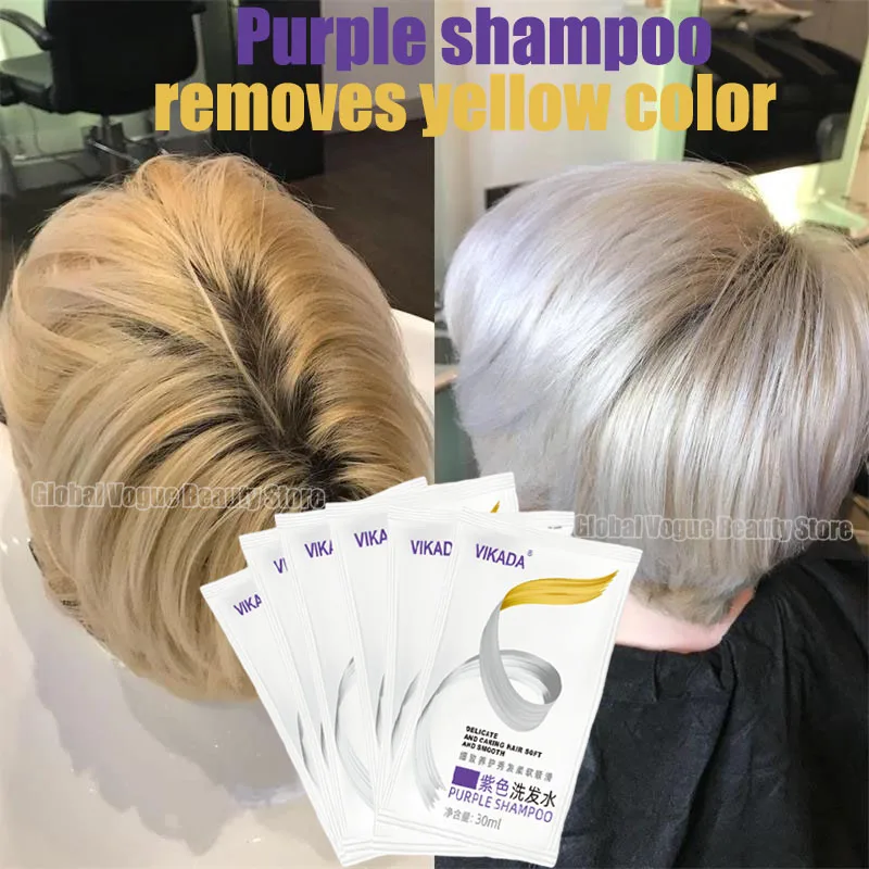 Color Fixing Hair Dye Shampoo Cover Gray Hair Fade Yellow After Bleach Shampoo Non-irritating Purple Blonde hair dye shampoo hair shampoo