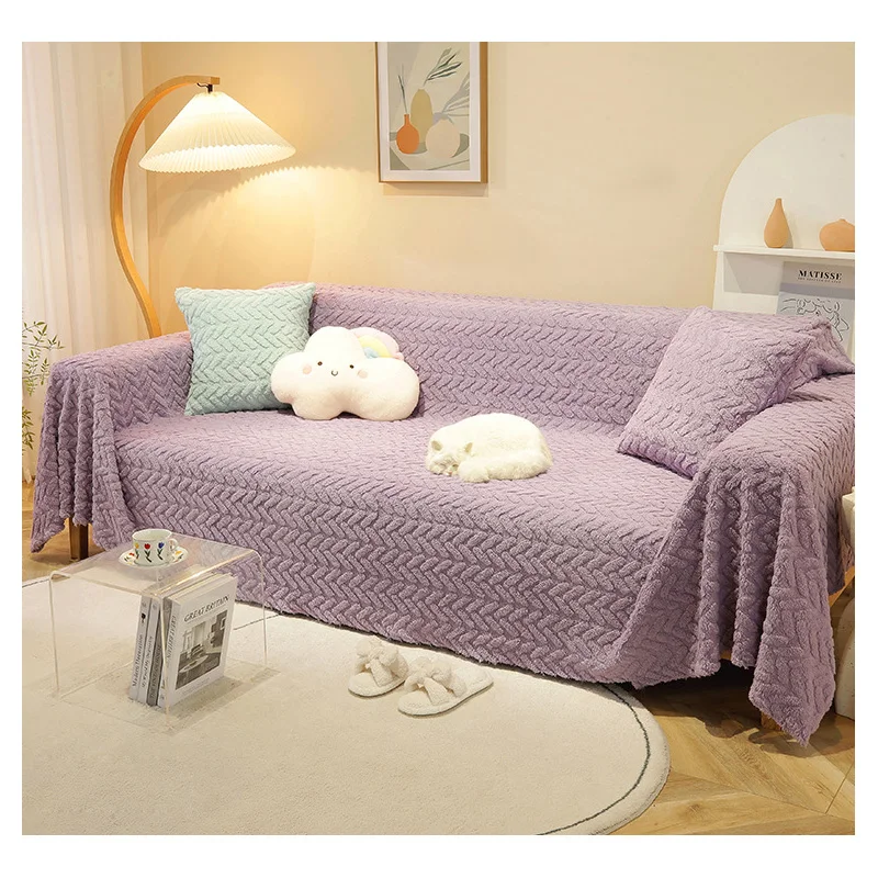 

Autumn Winter Thickened Tapetry Towel Plush Sofa Cover Air Condition Office Nap Throw Home Décor Bedroom Living Room Blanket