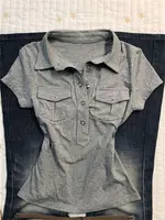 T-shirt Polo Vintage Y2k avec lettres imprimées des années 90, Slim, gothique, Punk, esthétique, Harajuku, vêtements d'été pour femmes, Streetwear, haut court, t-shirts Grunge 6