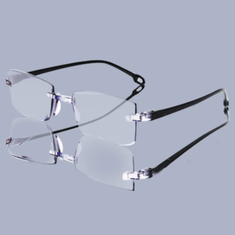 

2020 Bifocal Reading Glasses Reading Glasses Blue Reading Glasses Ladies Frameless Glasses Men Anti-glasses Diopter +1.0 To +4.0