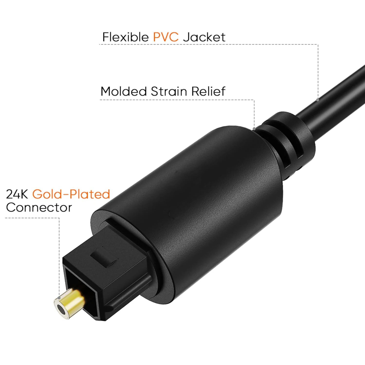 Premium Digital Optical Audio Cable for High-Quality Sound Systems and Home Theaters