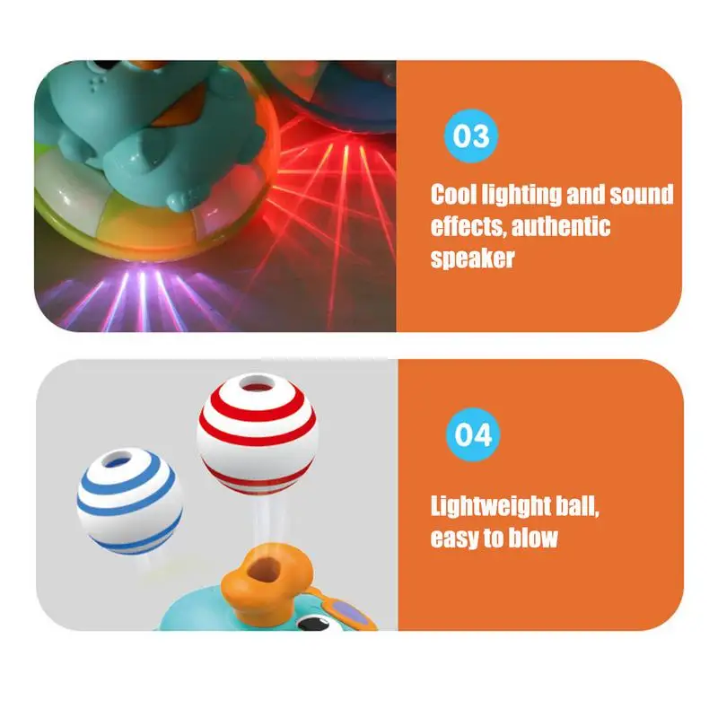 어린이 전기 장난감 부는 공 전기 장난감 소리와 빛 교육 회전 게임 상호 작용 동물 유치원