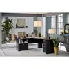L-Shaped Corner Desk with 4 Drawers and Cord Management Espresso Finish & Alloy Steel Base 6
