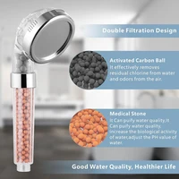 1pc Filtered Shower Head ABS High Pressure Water Saving Spray Handheld Clear Showerheads with With Filter Beads for Bathroom 3