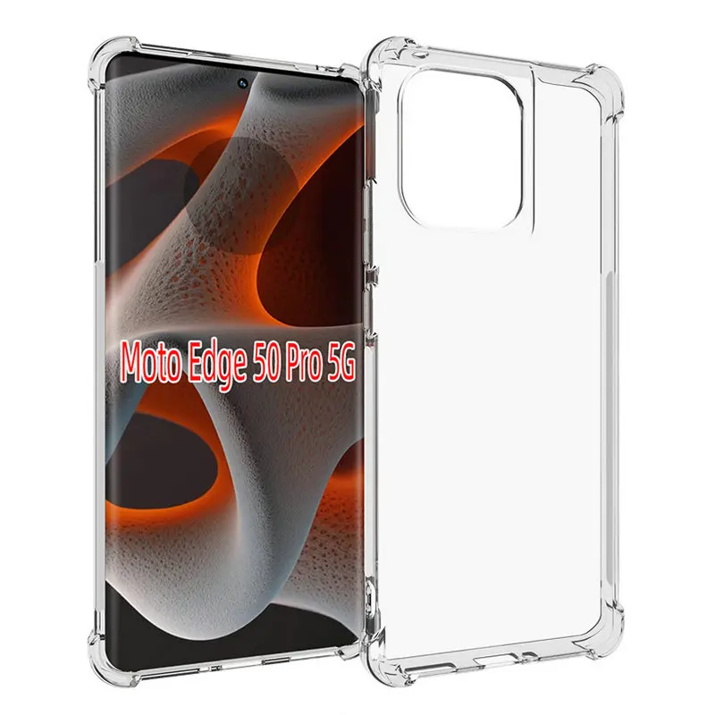 Anoowkoa TPU Case For Motorola Moto Edge 60 Pro Phone Case Clear With Built-in Camera Lens Protector Thin Transparent Protective Back Cover Soft
