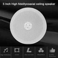 2024 new type 8Ω Coxial Ceiling Speakers Passive Roof Speaker Stereo Sound Frameless Narrow Edge Shell Woofer Speaker 1