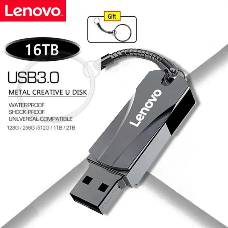 

Оригинальный флеш-накопитель Lenovo, USB 3,0, высокоскоростной флеш-накопитель 2 ТБ, портативный флеш-накопитель 8 ТБ, 4 ТБ, металлический флеш-диск 1 ТБ, Usb флеш-накопитель