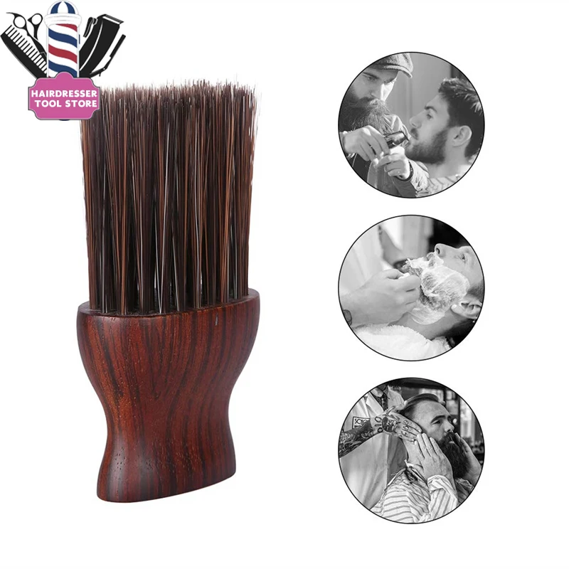 

Short Wooden Handle Barber Neck Duster Brush for Hair Cutting Soft Bristle Cleaning Brush Pro Salon Hairdressing Styling Tools