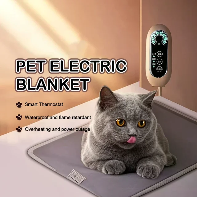 Indoor Heated Bed Pad with Chew Resistant Cord for Cats Dogs, 3 Timer Smart Sensor Technology Electric Pet Heating Mat 1