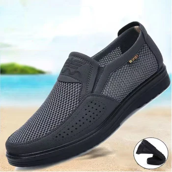 Summer Men's Breathable Loafers Mesh Man Casual Shoes Soft Lightweight Walking Driving Shoes Men's Flats Shoe Big Size 38-48 New 1