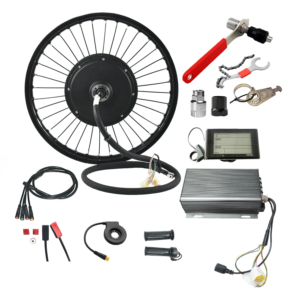 QS 205 5000W Electric Bike Hub Motor Kit with 17" Motorcycle, 72V 100A Sabvoton Controller Conversion Parts for Electric Bikes