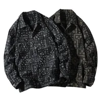 100% Cotton Bandana Paisley Print Men's Spring Jacket Turn Collar Long Sleeve Youth Coat Thin Autumn Windbreaker 2025 1