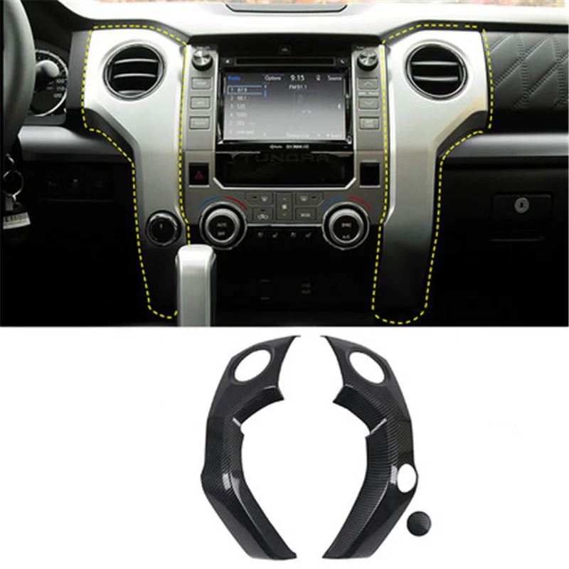 

For 2014-2020 Toyota Tundra 3pcs/Lot ABS Carbon Fiber Grain Central Control Both Sides Air Conditioning Outlet Decoration Cover