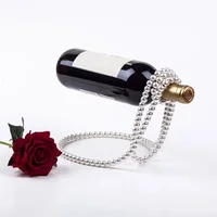 Creative Pearl Necklace Wine Rack Luxury Magic Metal Resin Hanging Suspension Wine Bottle Holder Home Bar Desktop Decoration New 3