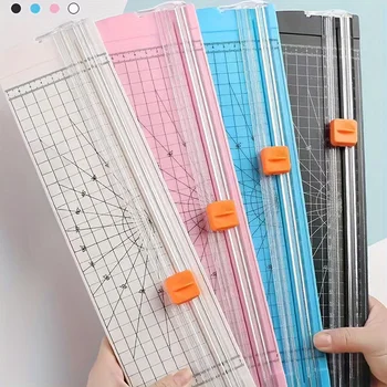 1 taglierina portatile per carta a doppia direzione, taglio bidirezionale, facile da usare, struttura integrata, previene lesioni alle mani, adatta per tagliare quaderni, carta da disegno, cartoncino e altri tipi di ca