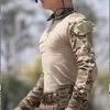 Men Tactical Suits Outdoor Paintball Clothing Uniform Shooting Field Combat Shirt Multicam Camouflage Suit Cargo Knee Pads Pants 6