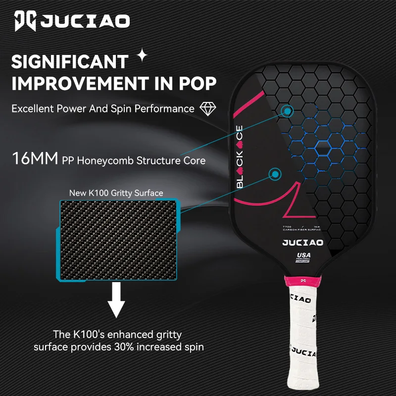 JUCiAO GEN 3 thermogeförmte T700 Pickleball-Schläger, entworfen für ultimativen Sprache und Kontrolle – Detail 4