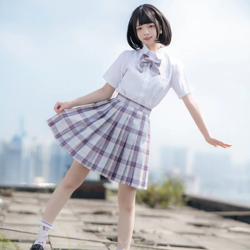 Wen A-line Pleated Skirt Sweet and Versatile College Style Jk Plaid Short Skirt Goth Dresses Women Lolita