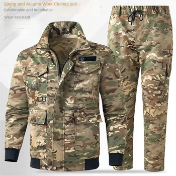 Nuova tuta mimetica primaverile e autunnale Abbigliamento per la protezione del lavoro da uomo Saldatura Abiti da lavoro resistenti all'usura da viaggio all'aperto 1