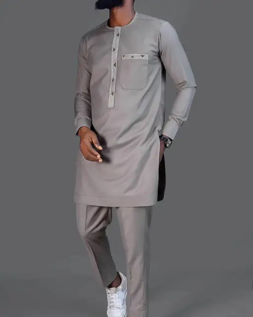 Chima Long Sleeve Embroidered Dashiki Outfit - Image 2