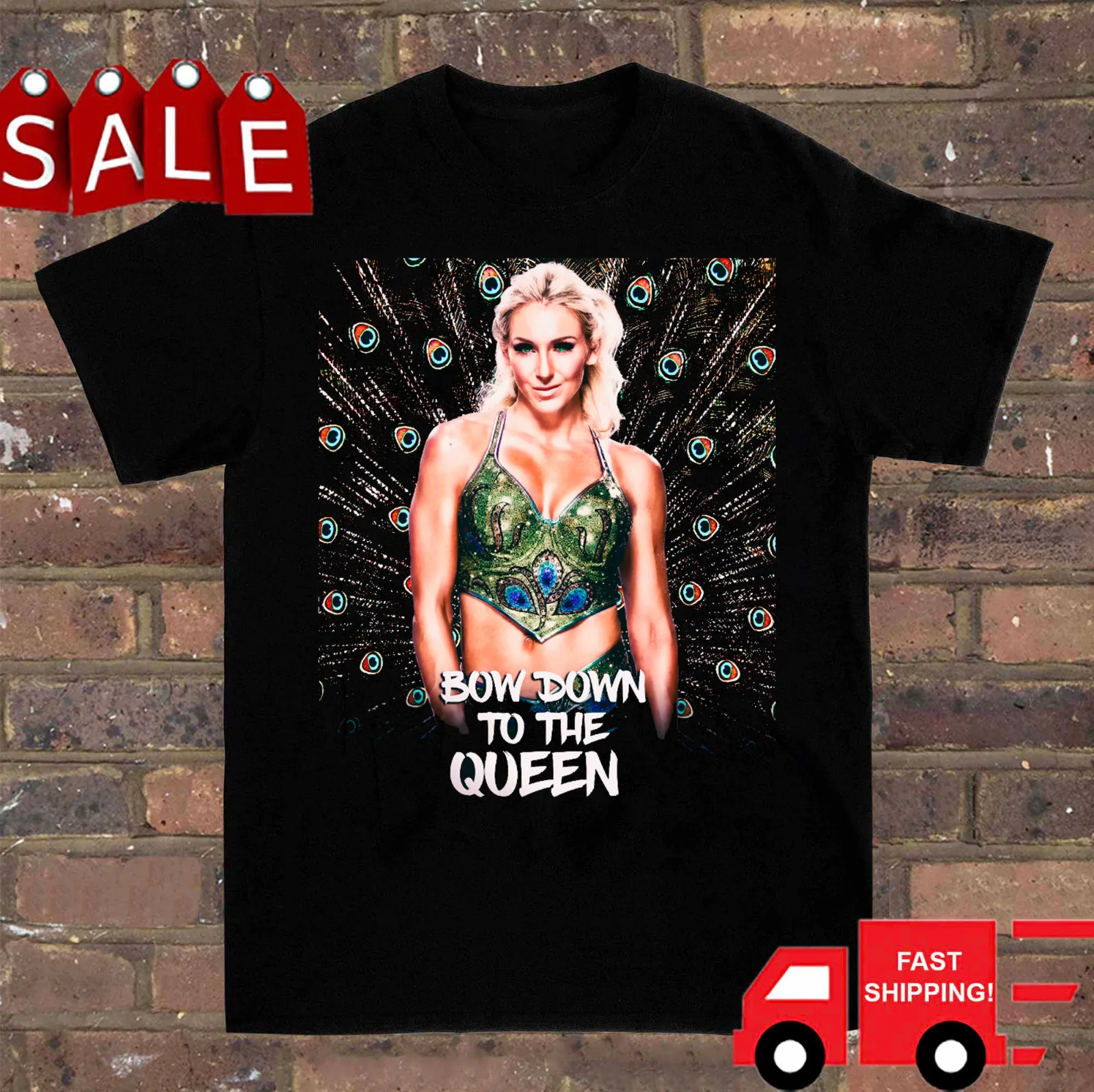Bow Down To The Queen Charlotte Flair Shirt Nero Unisex Taglia S-5Xl Ut1112
