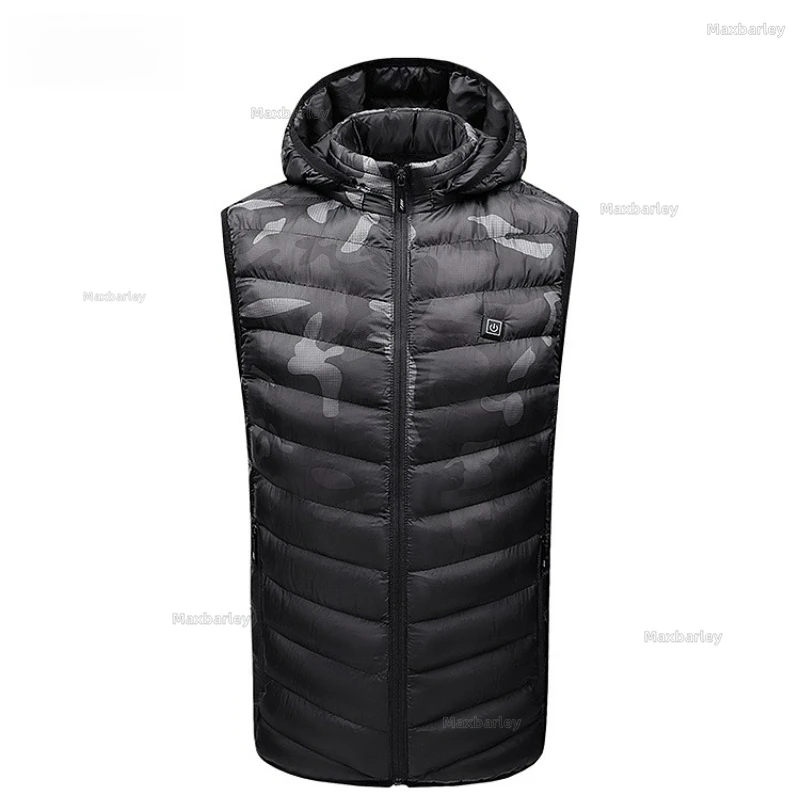 Winter Intelligent Heating Vest Men Women USB Electric Heated Skiing Vest Smart Heating Clothes Bodywarmer Thermal Camo Vest