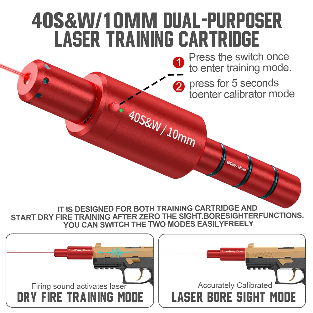 40SW 10MM dual-purpose magnetic suction laser training bullet red dot laser training bullet dry powder bullet