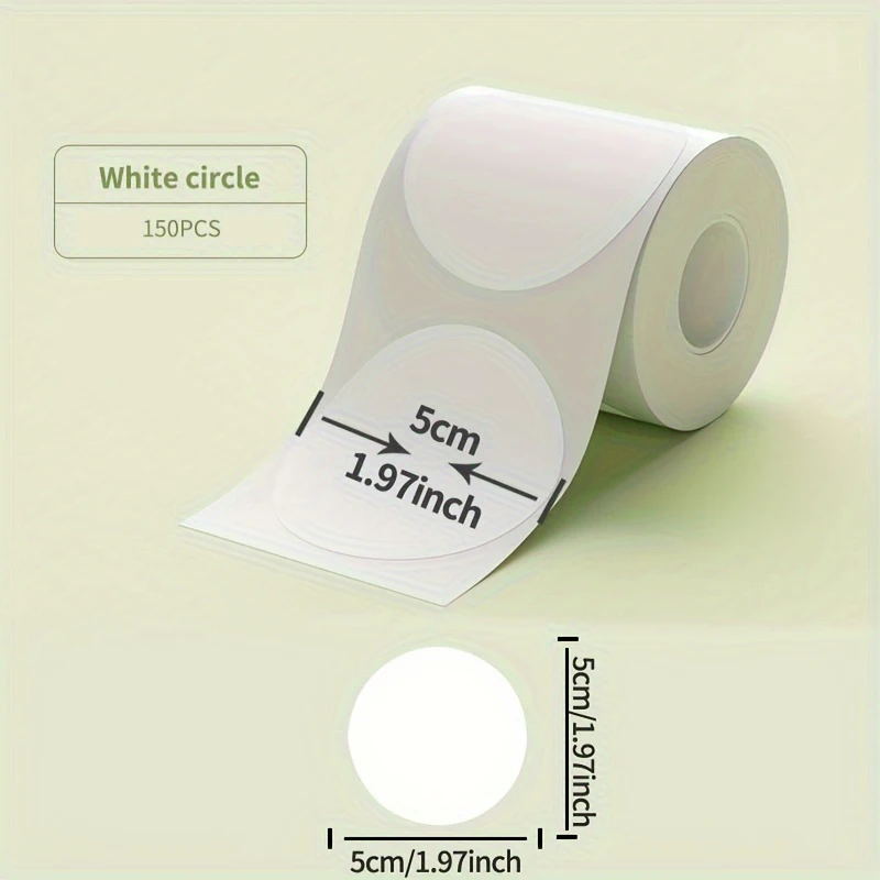 Printer Label Paper P50/S2/D100/D200 Thermal Printer Sticker Round 50mmx50mm Waterproof Tear-Resistant For Office Kitchen School - 2