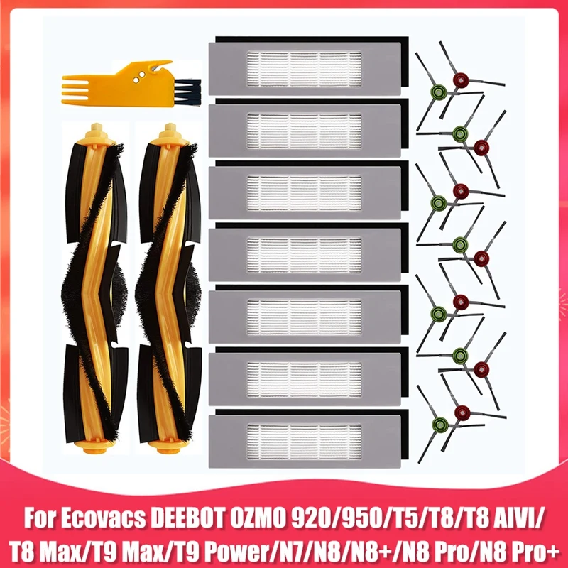 Details about   For Ecovacs Deebot OZMO 920 950 T5/T5 Max Vacuum Cleaner Brush Hepa Filter Parts 