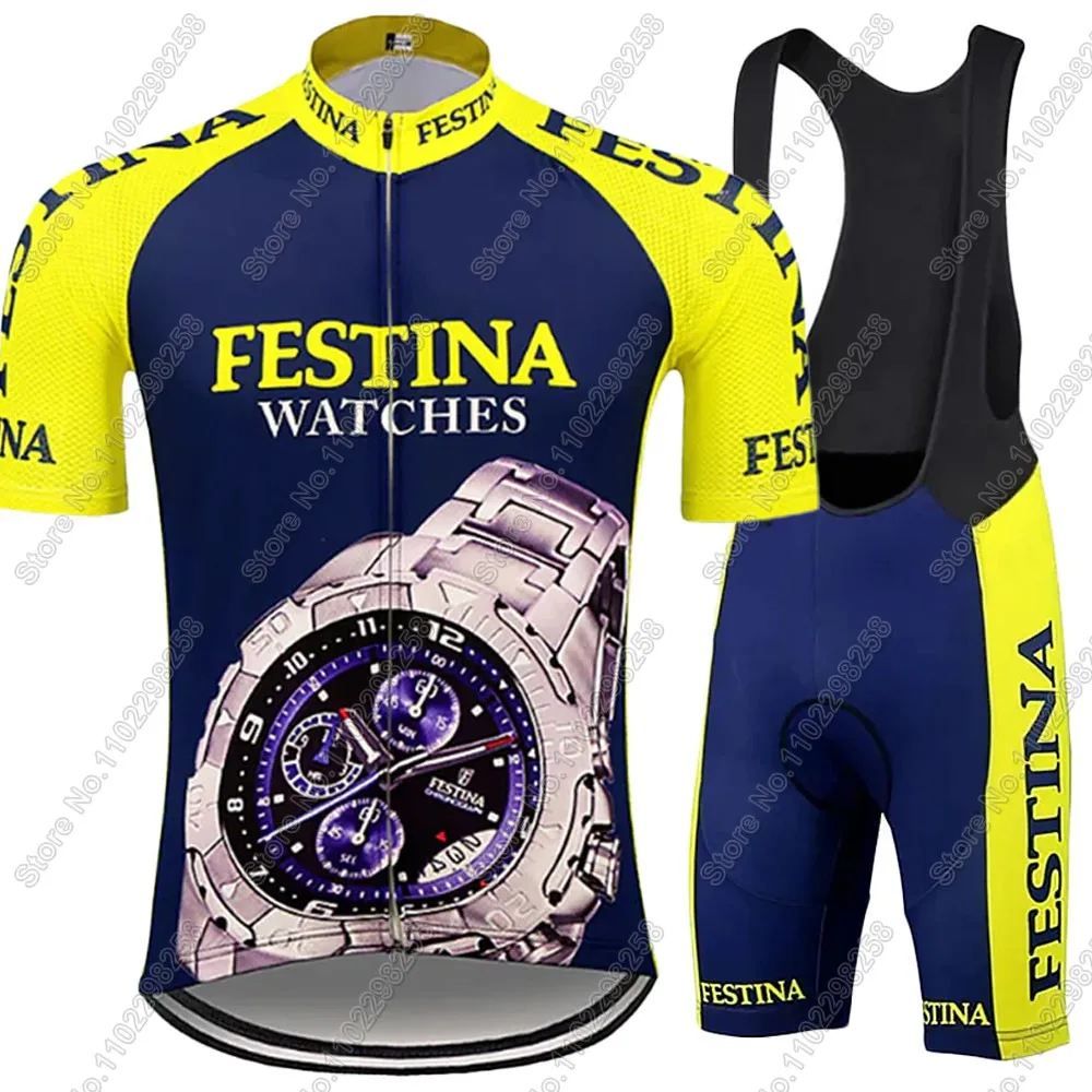 Retro Cycling Jersey Spanish Watches Set Vintage Men Clothing Summer Road Bike Shirt Suit Bicycle Bib Shorts MTB