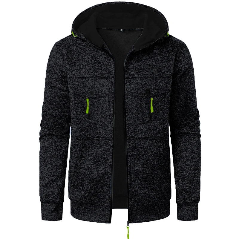 Animal Game Outdoor Men's Casual Hoodie Sweatshirts Zipper Jackets for Men Oversize Coats  Winter Warm Work Tops Tracksuit Men