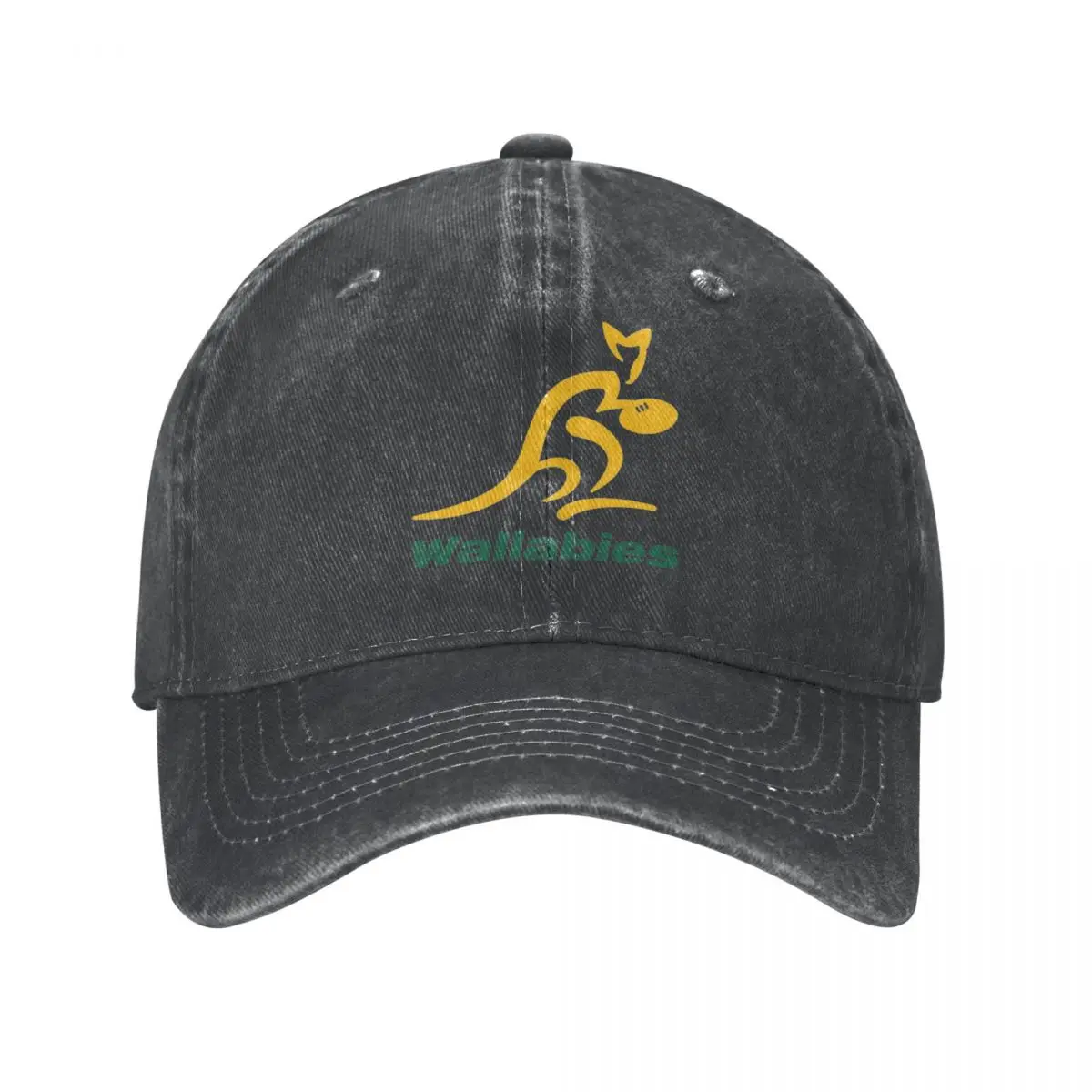

Australia Rugby Wallabies Yellow Wallaby Men Women Baseball Cap Distressed Denim Washed Cap Hat Vintage Outdoor Fit Snapback Hat