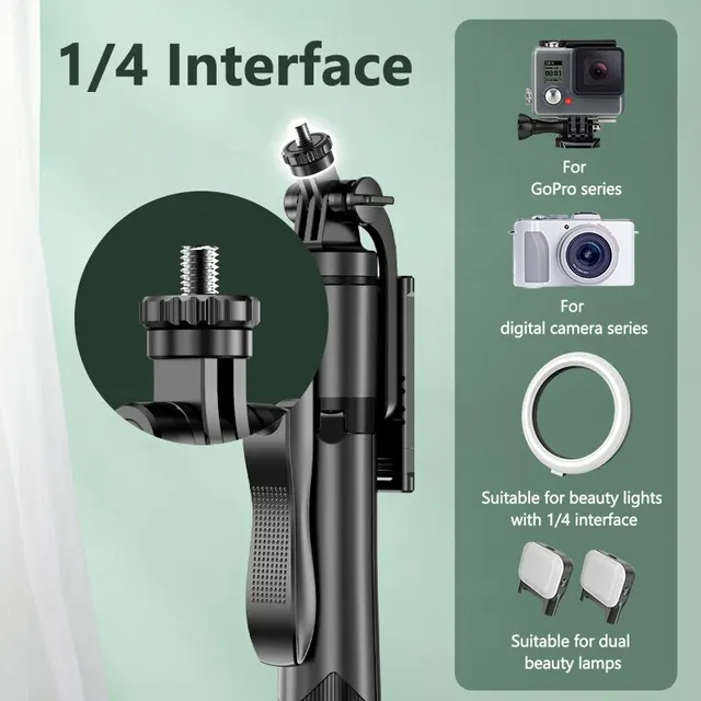 Inalámbrico Selfie Stick trípode L16 1530mm plegable para Gopro cámaras de acción Smartphones iPhone 13 14 Pro Max Xiaomi - Image 3