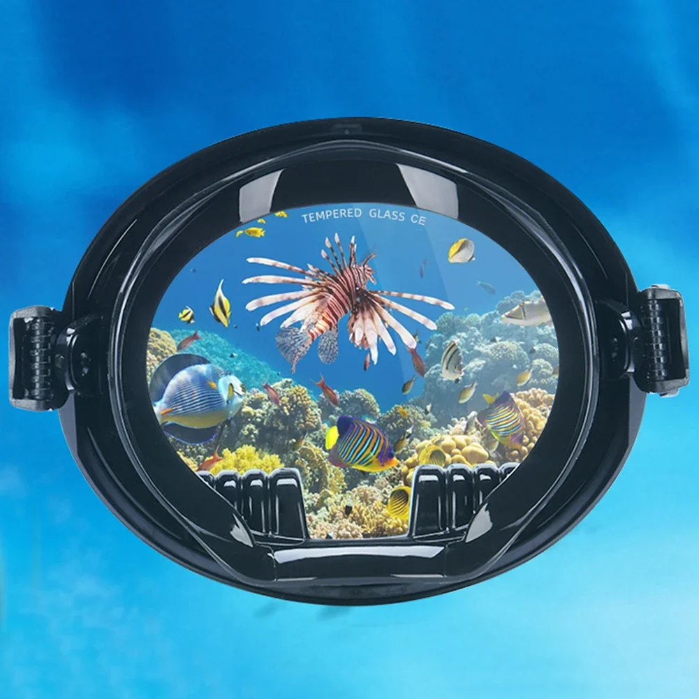1Pc Oval Diving Mask Spearfishing Mask Classic Retro-Style Panoramic Wide View Scuba Goggles Tempered Glass Lens for Adults
