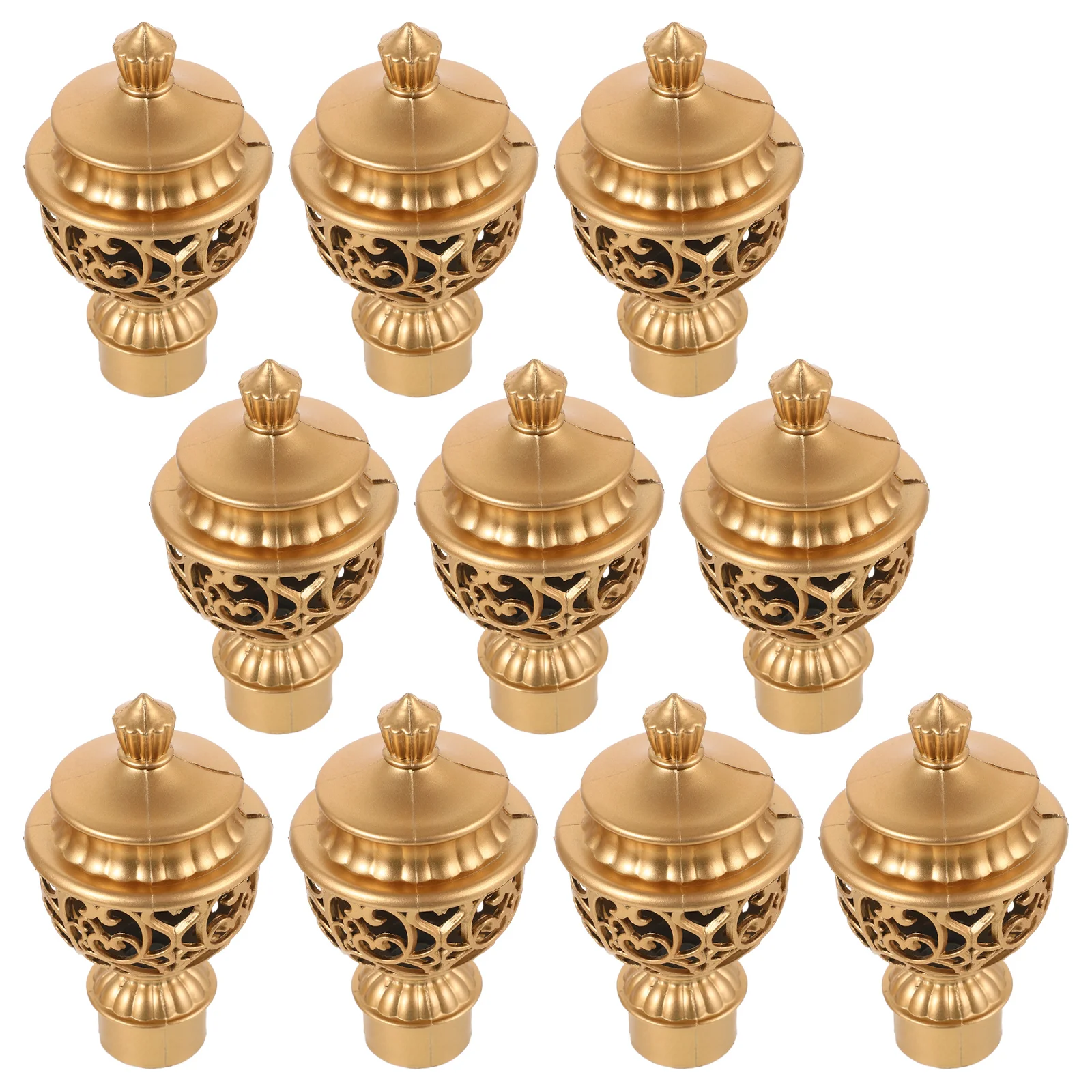 10 Pcs Black Curtain Rod Finials Decorative Ends Head Plug Fitting Drapery Hardware Window Dressing Accessories Home Improvement