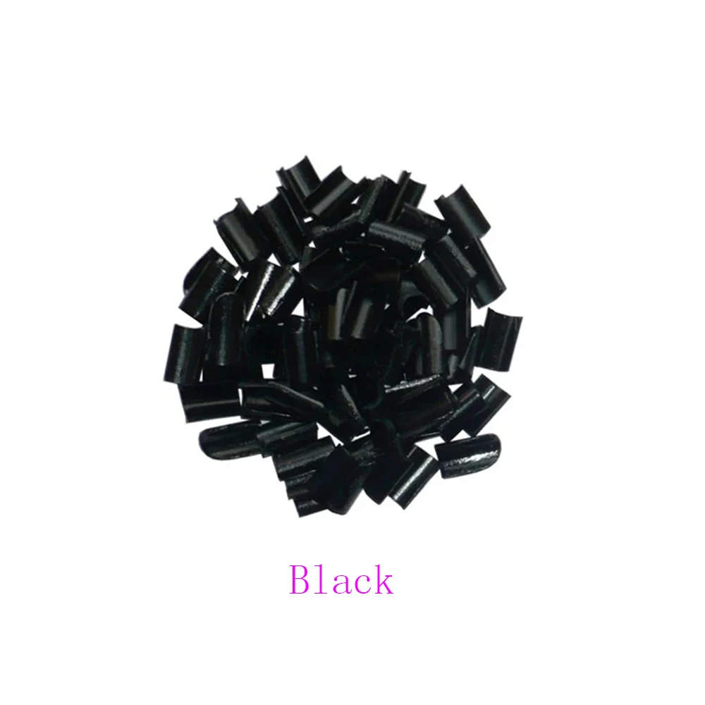 100pcs Glue Nail Tip Keratin Nail Tip for hair extension tools Strong adhesive / Black Brown L-Brown Blonde Transparent