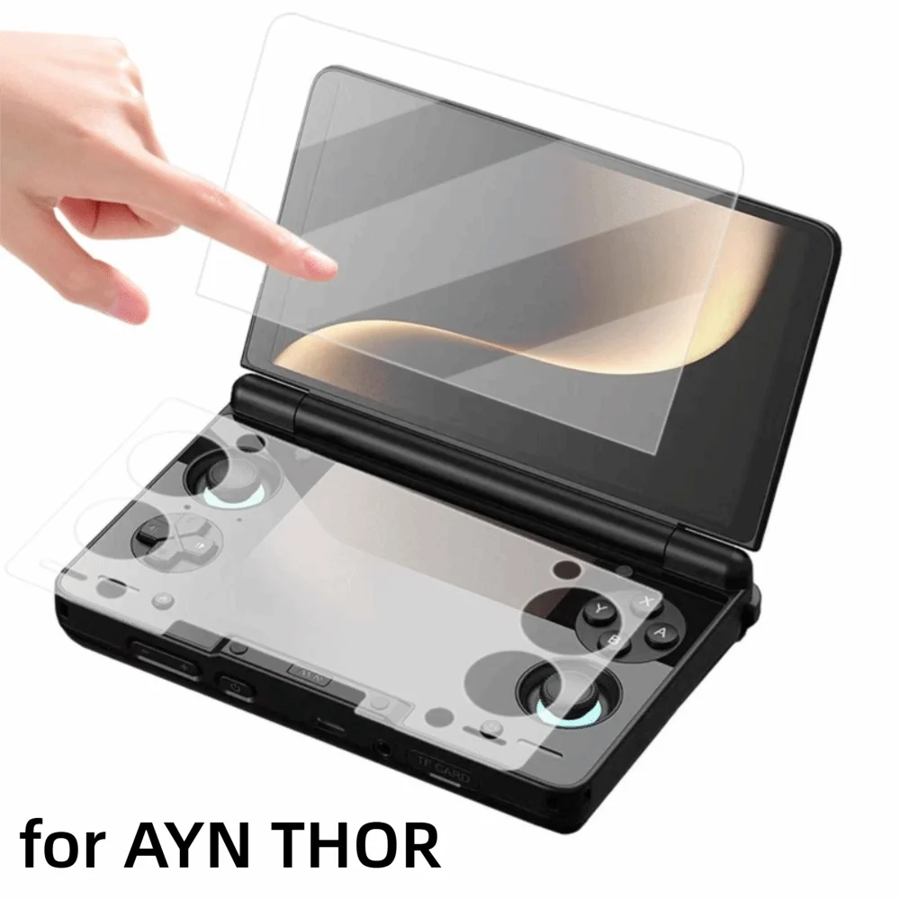 New HD Tempered Glass 9H Flip Dual Screen Screen Protector Anti Scratch Full Screen Protective Film for AYN THOR Game Console