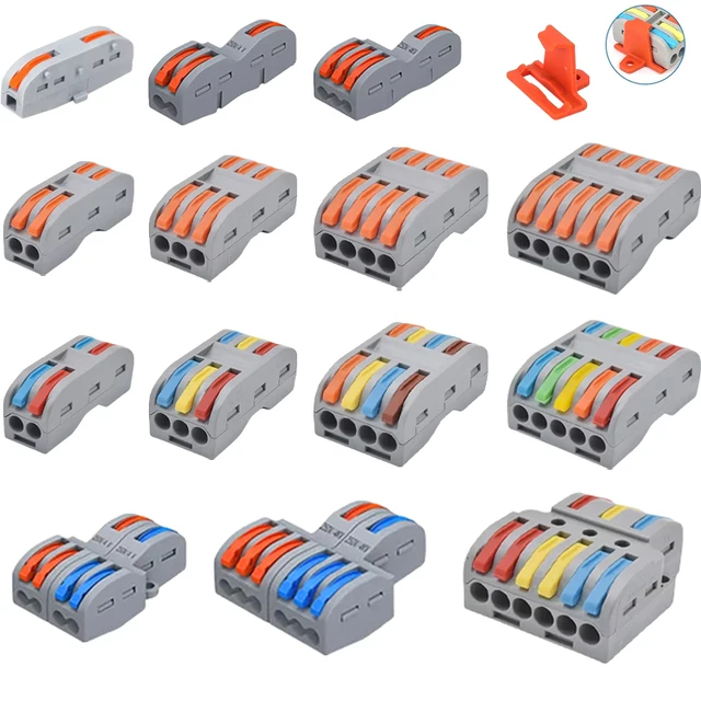10/30/50 Quick Electrical Connectors Universal Compact Push-in Conductor SPL Splitter Wiring Cable Connector Butt Terminal Block 2