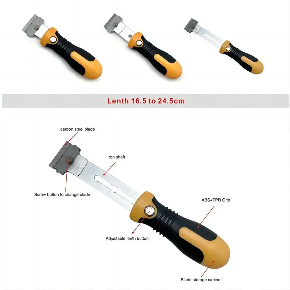 Single Edge Blade extendable scraper tool extend hand cleaning remover gum paint adhesive sticker tape tools for oven stove 4