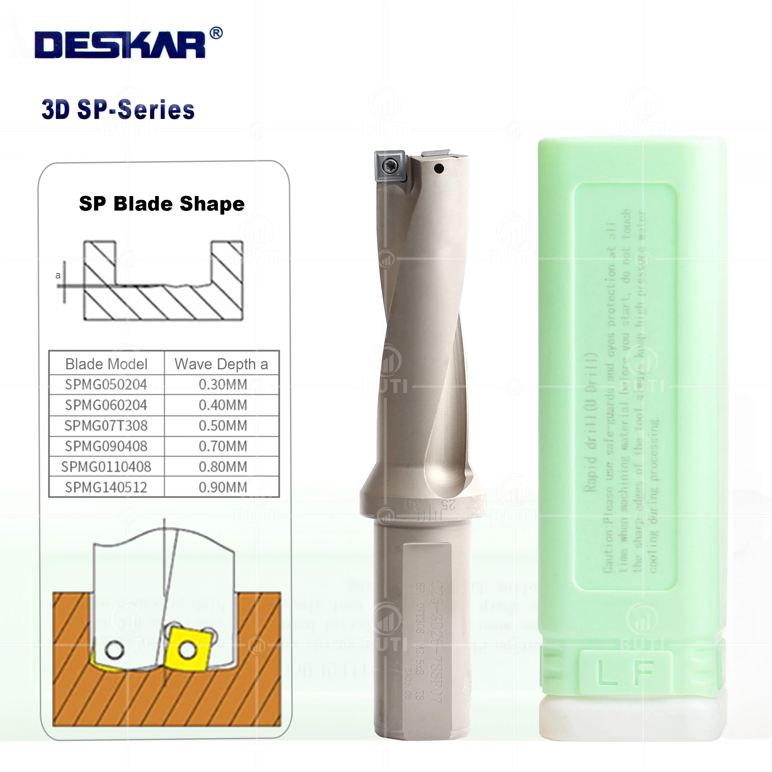 

DESKAR 100% Original SP Series U Drill 13mm-45mm 3D Indexable Depth Fast Drill For SPMG Insert Machinery Lathe CNC Drill Bit Set