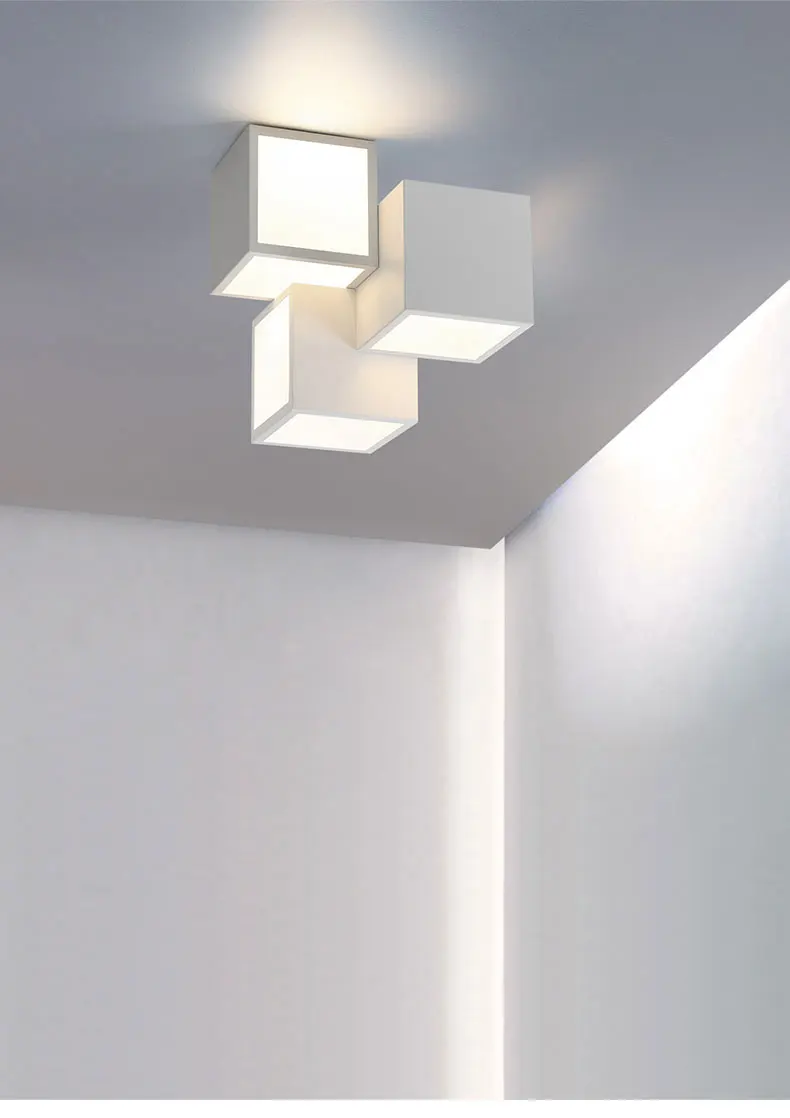 Geometric Ceiling Lamp Bedroom Lamp Minimalist Study Office Lamp Creative Combination Rubik's Cube Ceiling Lamp unique chandeliers